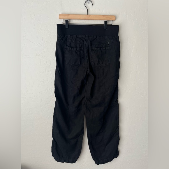 Athleta wide leg linen pants black 6 - Picture 3 of 9